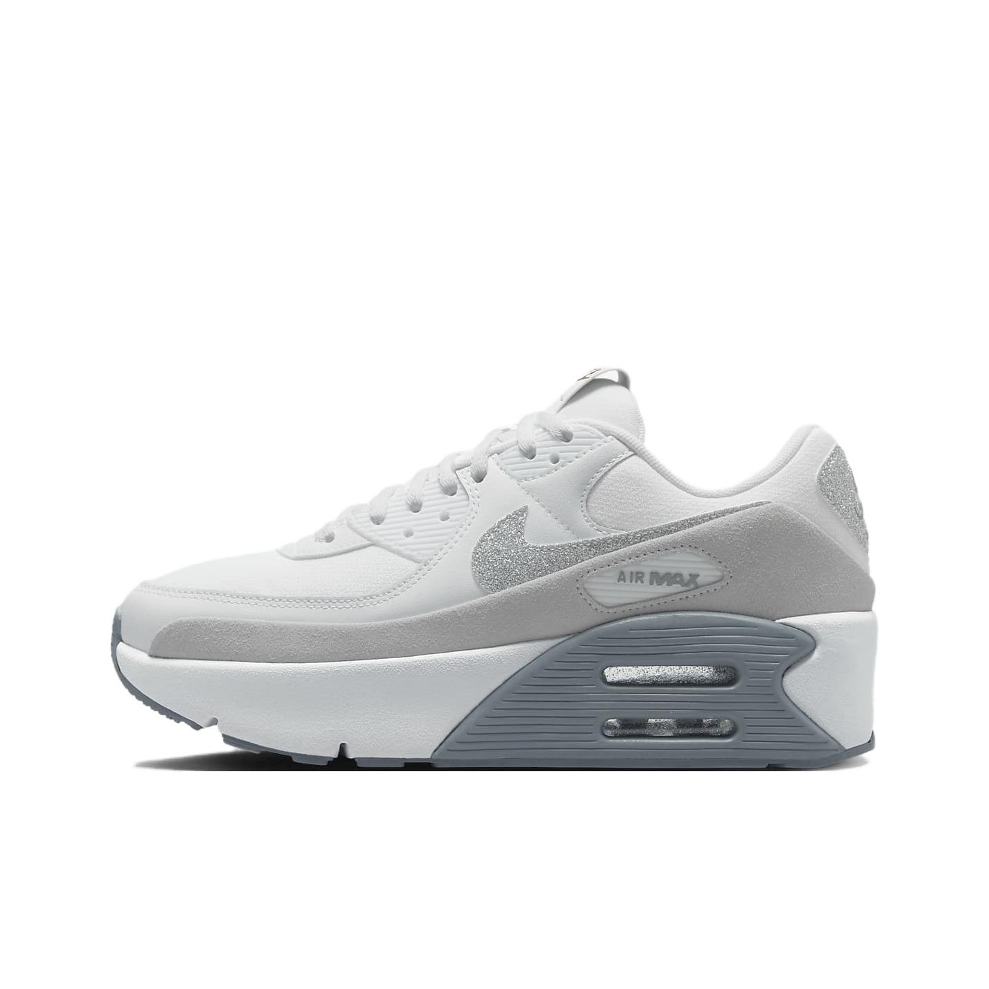 Nike Shoes Air Max 90 - ไนกี้ แอร์แม็กซ์ 90 รองเท้าลำลองหุ้มข้อต่ำสำหรับผู้หญิง สีขาวเทา รุ่น
