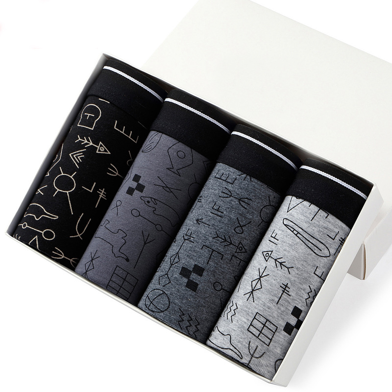 กางเกงชั้นในชาย4ชิ้นกางเกงขาสั - Boxer Brief Pack Cotton บทวิจารณ์และราคา